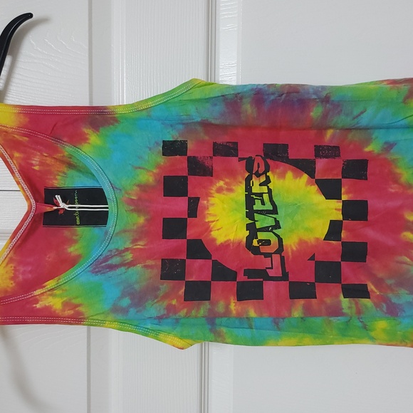 One Teaspoon Tops - One Teaspoon Tie Dye Tank/Faded Flu
